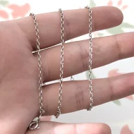 Vintage Sterling Silver Cable Link Chain Necklace - Image 2