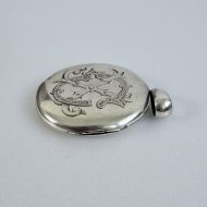 Antique Sterling Silver Monogrammed Oval Photo Locket Pendant - 6
