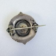 Antique Victorian Domed Sterling Silver Brooch Etruscan Revival - 6
