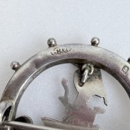Antique Duke of Wellington Sterling Silver Brooch Virtutis Fortuna Comes Horseshoe Badge - 7
