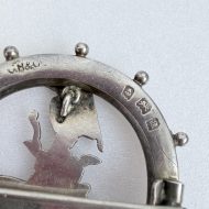 Antique Duke of Wellington Sterling Silver Brooch Virtutis Fortuna Comes Horseshoe Badge - 8