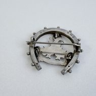 Antique Duke of Wellington Sterling Silver Brooch Virtutis Fortuna Comes Horseshoe Badge - 9