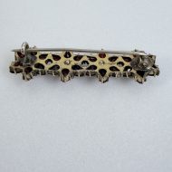 Antique Victorian Gilt Garnet Flower Bar Brooch - 10