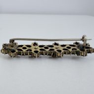 Antique Victorian Gilt Garnet Flower Bar Brooch - 9