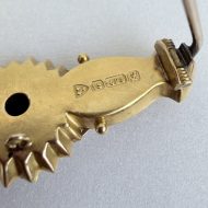 Antique 15ct Gold Diamond Sapphire Etruscan Revival Bar Brooch Chester Hallmarked - 14