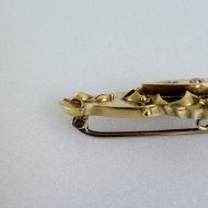 Antique 15ct Gold Diamond Sapphire Etruscan Revival Bar Brooch Chester Hallmarked - 7