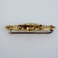 Antique 15ct Gold Diamond Sapphire Etruscan Revival Bar Brooch Chester Hallmarked - 8