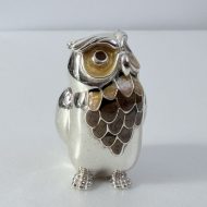 Saturno Sterling Silver Enamel Owl Figurine Hallmarked - 5