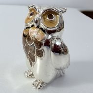 Saturno Sterling Silver Enamel Owl Figurine Hallmarked - 6
