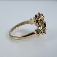 Vintage 9ct Gold Ruby Diamond Ornate Fancy Cluster Ring - 15