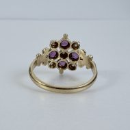 Vintage 9ct Gold Ruby Diamond Ornate Fancy Cluster Ring - 3