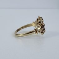 Vintage 9ct Gold Ruby Diamond Ornate Fancy Cluster Ring - 4