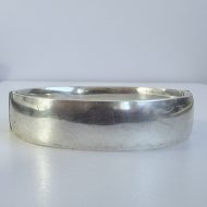 Vintage Sterling Silver Floral Etched Hinged Bangle Hallmarked - 5