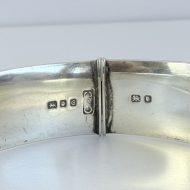Vintage Sterling Silver Floral Etched Hinged Bangle Hallmarked - 9