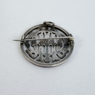 Antique Victorian Monogrammed Silver Round Puzzle Pendant Brooch - 7