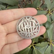 Antique Victorian Monogrammed Silver Round Puzzle Pendant Brooch - 8