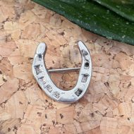 Antique Victorian Sterling Silver Good Luck Horseshoe Brooch - 10