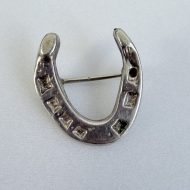 Antique Victorian Sterling Silver Good Luck Horseshoe Brooch - 2