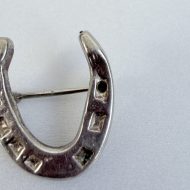 Antique Victorian Sterling Silver Good Luck Horseshoe Brooch - 3