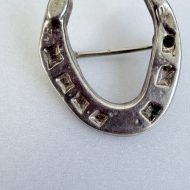 Antique Victorian Sterling Silver Good Luck Horseshoe Brooch - 4