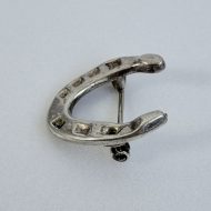 Antique Victorian Sterling Silver Good Luck Horseshoe Brooch - 5