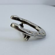 Antique Victorian Sterling Silver Good Luck Horseshoe Brooch - 6