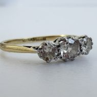 Vintage 18ct Gold Platinum Diamond Trilogy Ring 0.5CT - 15