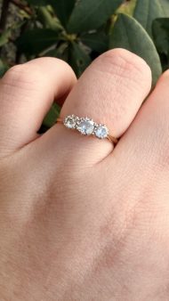 Vintage 18ct Gold Platinum Diamond Trilogy Ring 0.5CT - 3