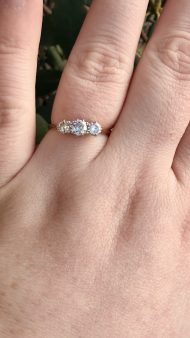 Vintage 18ct Gold Platinum Diamond Trilogy Ring 0.5CT - 4