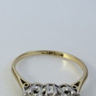 Vintage 18ct Gold Platinum Diamond Trilogy Ring 0.5CT - 7
