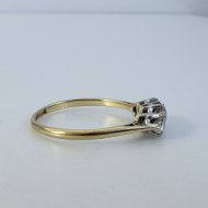 Vintage 18ct Gold Platinum Diamond Trilogy Ring 0.5CT - 8