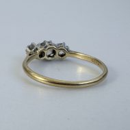 Vintage 18ct Gold Platinum Diamond Trilogy Ring 0.5CT - 9