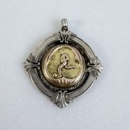 Vintage Sterling Silver and Gold Football Soccer Medal Fob - 2