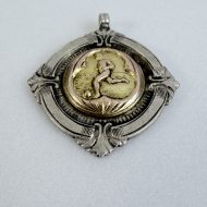 Vintage Sterling Silver and Gold Football Soccer Medal Fob - 3