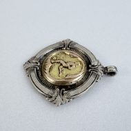 Vintage Sterling Silver and Gold Football Soccer Medal Fob - 5