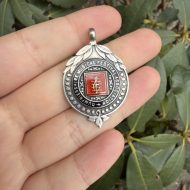 Vintage Sterling Silver Dumfriesshire Music Festival Enamel Medal Fob