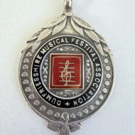Vintage Sterling Silver Dumfriesshire Music Festival Enamel Medal Fob - 3