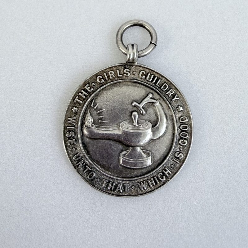 Vintage Sterling Silver Girls Guildry Member Medal Fob 1945 - 2