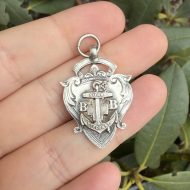Vintage Sterling Silver Boys Brigade Medal Fob Glasgow Hallmark - 11