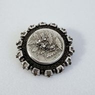 Antique Victorian Sterling Silver Round Domed Sweetheart Brooch - 5