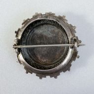 Antique Victorian Sterling Silver Round Domed Sweetheart Brooch - 7