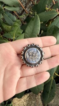 Antique Victorian Sterling Silver Round Domed Sweetheart Brooch - 9