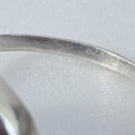 Antique Intaglio Blue Glass Oval Silver Ring - 9
