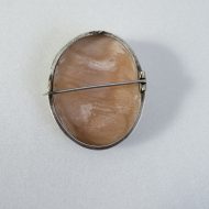 Antique Victorian Silver Shell Cameo Brooch Oval - 10