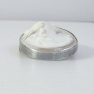 Antique Victorian Silver Shell Cameo Brooch Oval - 8