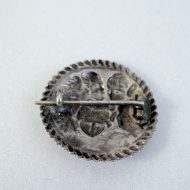 Antique Victorian Cherub Sterling Silver Angel Brooch Round Hallmarked - 8