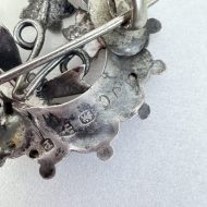 Antique Victorian Sterling Silver Horseshoe Sweetheart Ivy Bow Brooch Chester Hallmark - 5