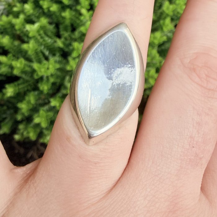 Vintage Just Andersen Denmark Modernist Sterling Silver Ring - 2