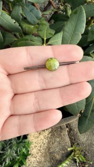 Vintage Sterling Silver Connemara Bar Brooch Green Stone - 8