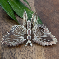 Vintage Taxco Mexico Sterling Silver Butterfly Brooch Large Heavy Modernist Pin